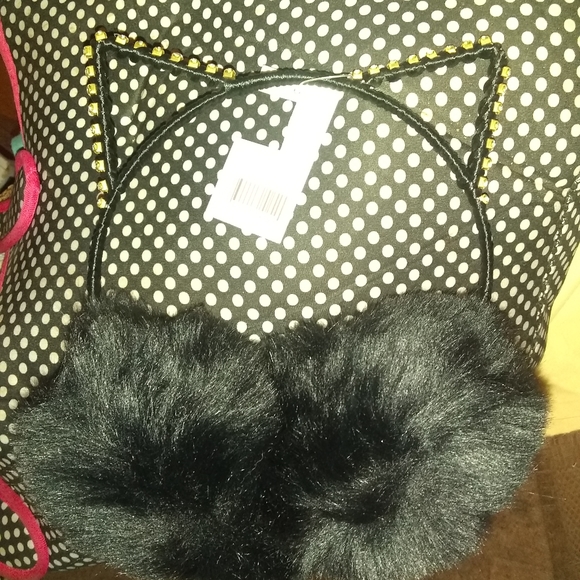 Rhinestone Cat ear EARMUFFS (Black) - Picture 1 of 5